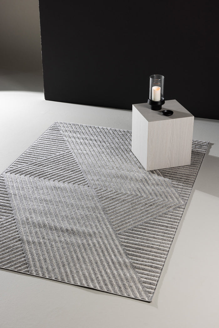 Fjôrd - Vloerkleed Grijs - 340x240cm - Aron