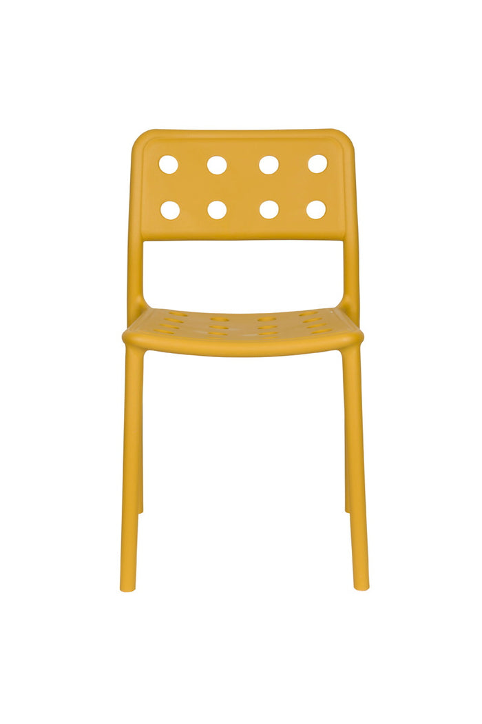 Giga Meubel - Tuinstoel Geel - 53x46x80cm - Serra - Set van 4