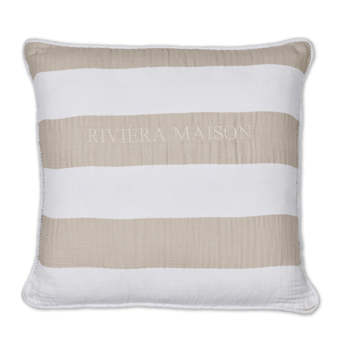 Riviera Maison - RM Striped Pillow sand 45x45 - Zand