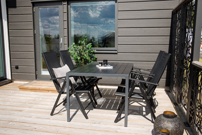 Fjôrd - Tuinstoel Zwart Verstelbaar - Break - Set van 2