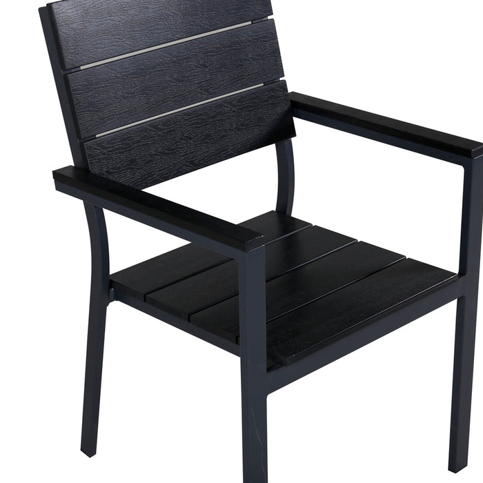 Fjôrd - Tuinstoel Zwart - Aluminium - Levels - Set van 2