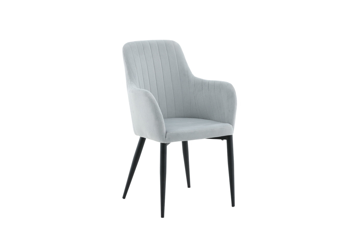 Fjôrd - Eetkamerstoel Lichtgrijs - Corduroy - Comfort - Set van 2