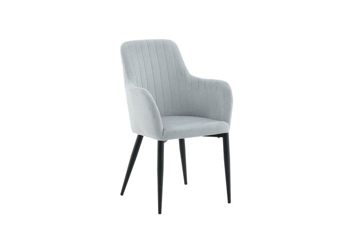 Fjôrd - Eetkamerstoel Lichtgrijs - Corduroy - Comfort - Set van 2
