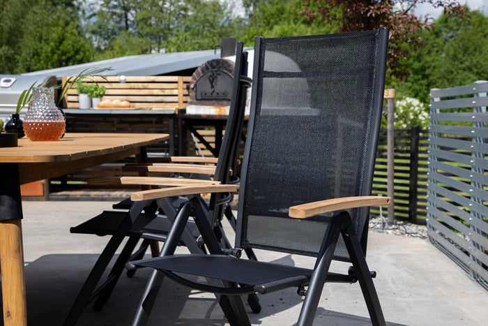 Fjôrd - Tuinstoel Zwart - Panama - Set van 2