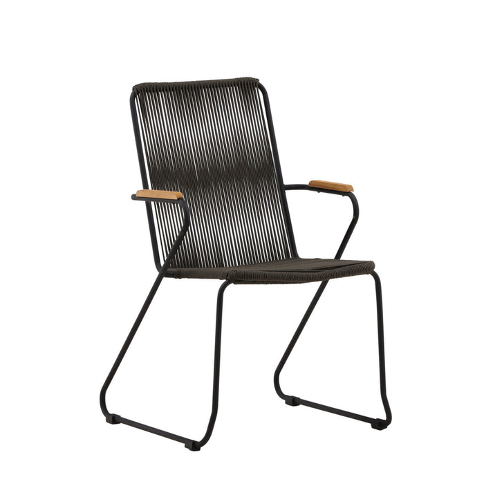 Fjôrd - Tuinstoel Donkergrijs - Touw - Bois - Set van 2