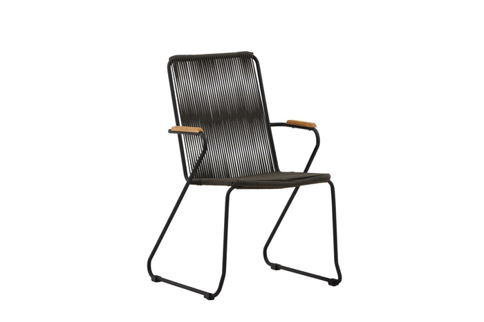 Fjôrd - Tuinstoel Donkergrijs - Touw - Bois - Set van 2