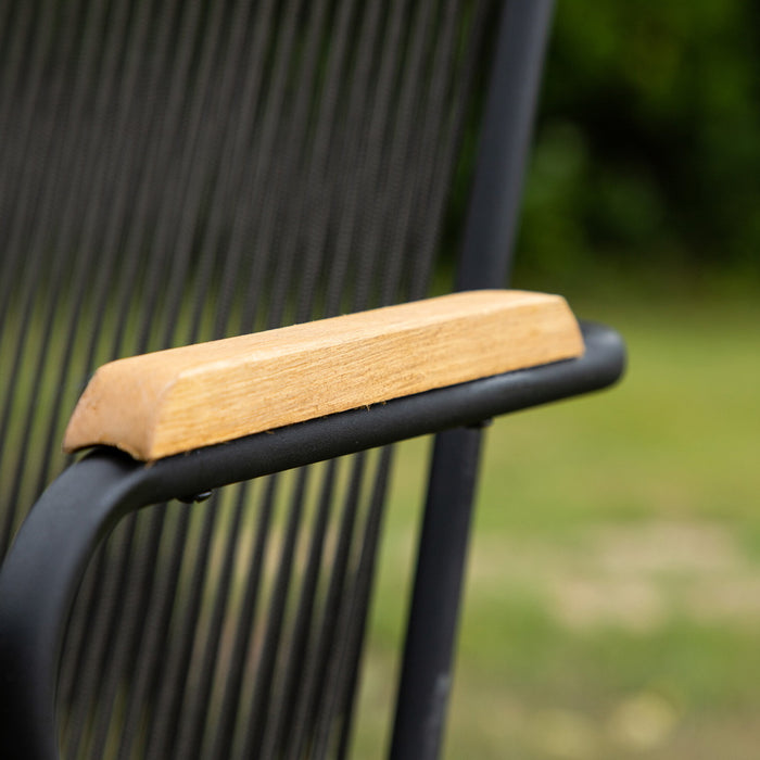 Fjôrd - Tuinstoel Donkergrijs - Touw - Bois - Set van 2