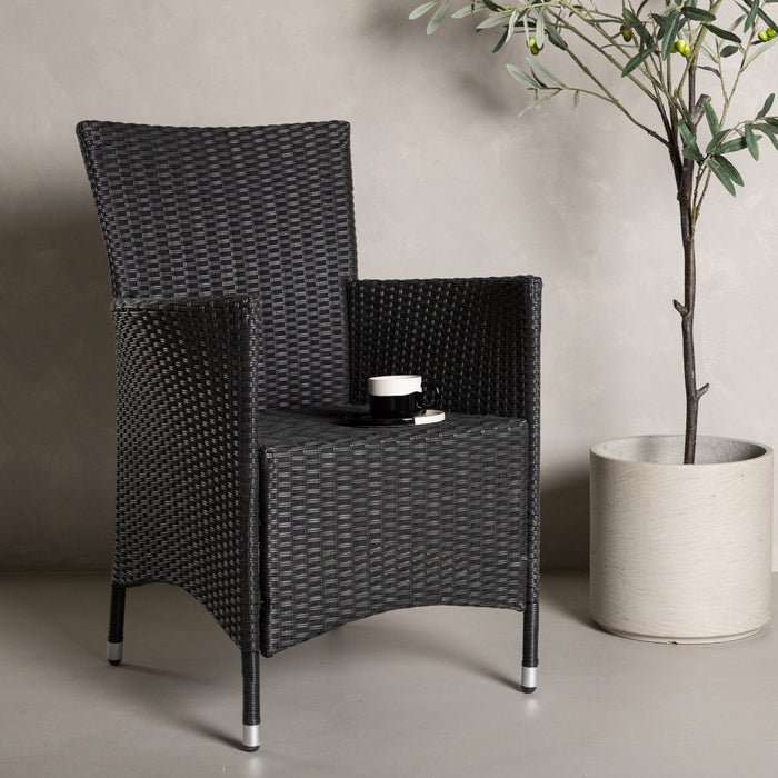 Fjôrd - Tuinstoel Zwart - PE Rotan - Knick - Set van 2