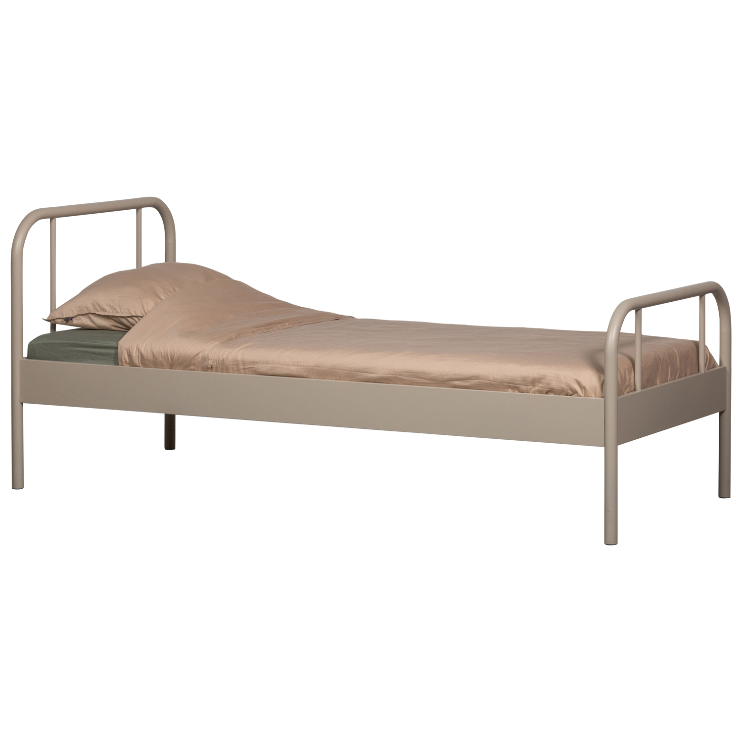 WOOOD Mata 1-Persoonsbed - Metaal - Zand - 90x208x95