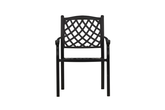 Fjôrd - Tuinstoel Zwart - Aluminium - Óbidos - Set van 4