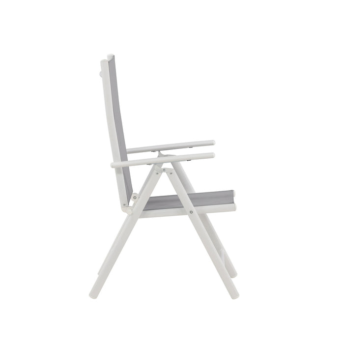 Fjôrd - Tuinstoel Wit|Grijs Verstelbaar - Break - Set van 2
