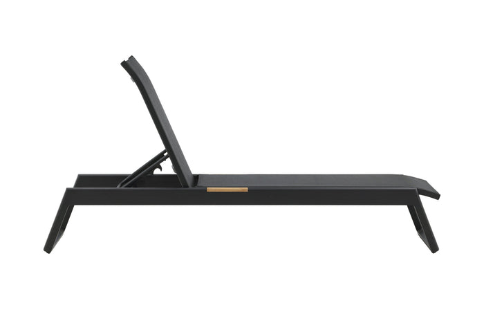 Fjôrd - Lounge Ligbed Zwart|Teak - Mexico