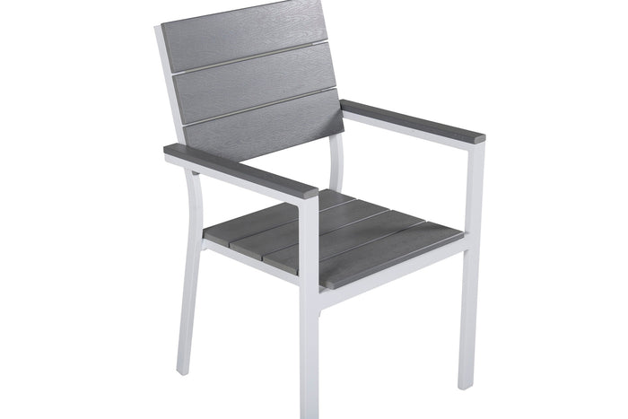 Fjôrd - Tuinstoel Wit|Grijs - Aluminium - Levels - Set van 2