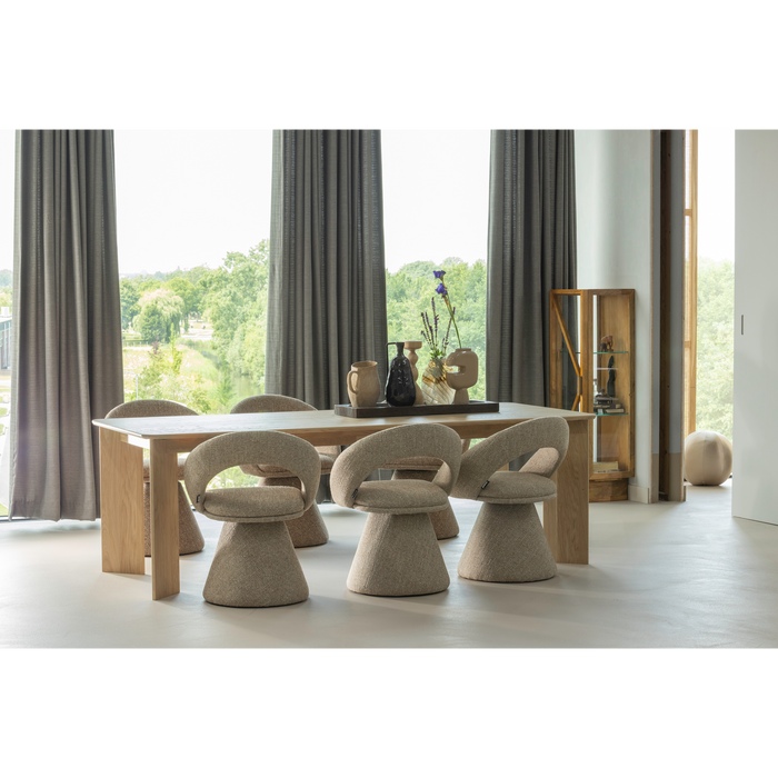 WOOOD Winter Draaibare Eetkamerstoel - Naturel Melange - 80x63x57
