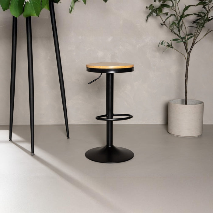 Fjôrd - Barkruk Zwart Eikenlook - MDF - Conway - Set van 2