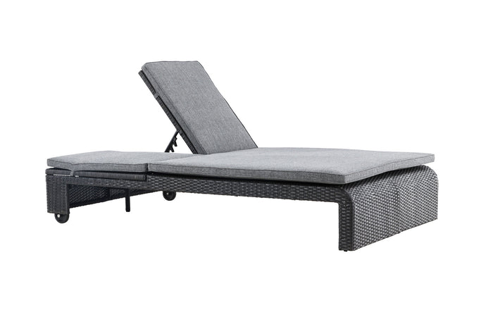 Fjôrd - Lounge Ligbed Zwart|Donkergrijs - Spunpolyester - London