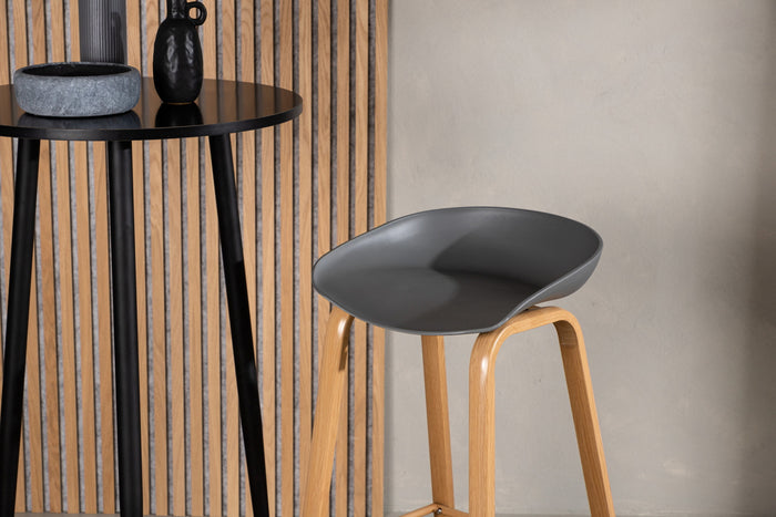 Fjôrd - Barkruk Grijs - Kunststof - Decateur - Set van 2