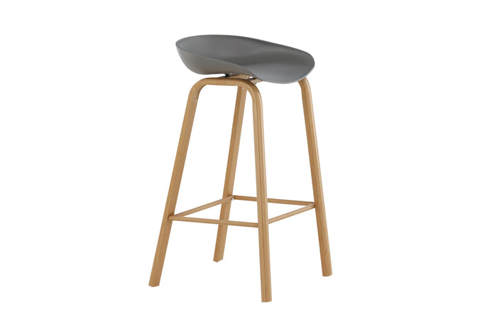 Fjôrd - Barkruk Grijs - Kunststof - Decateur - Set van 2