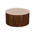 Giga Meubel - Salontafel Marmer Donkerbruin - 70x70x35cm - Davi