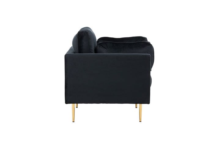 Fjôrd - Fauteuil Zwart|Goud - Velvet - Boom