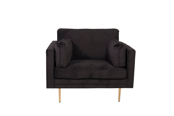 Fjôrd - Fauteuil Zwart|Goud - Velvet - Boom