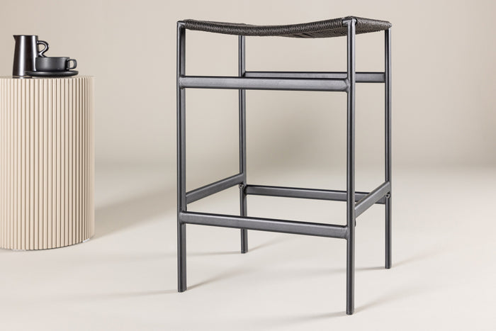 Fjôrd - Barkruk Zwart - Touw - Polly