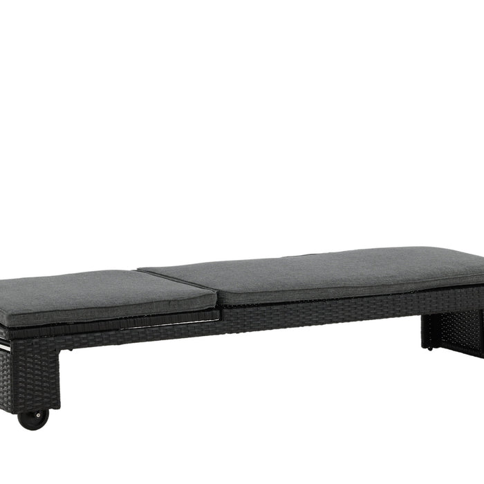 Fjôrd - Lounge Ligbed Zwart|Grijs - London