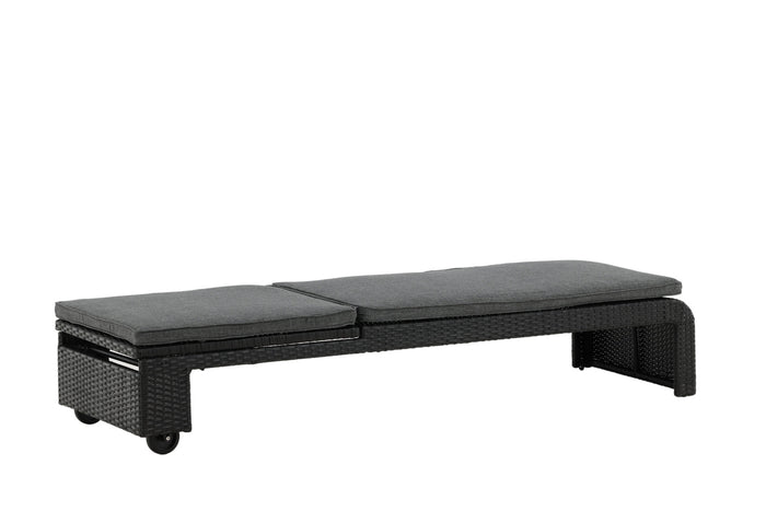 Fjôrd - Lounge Ligbed Zwart|Grijs - London