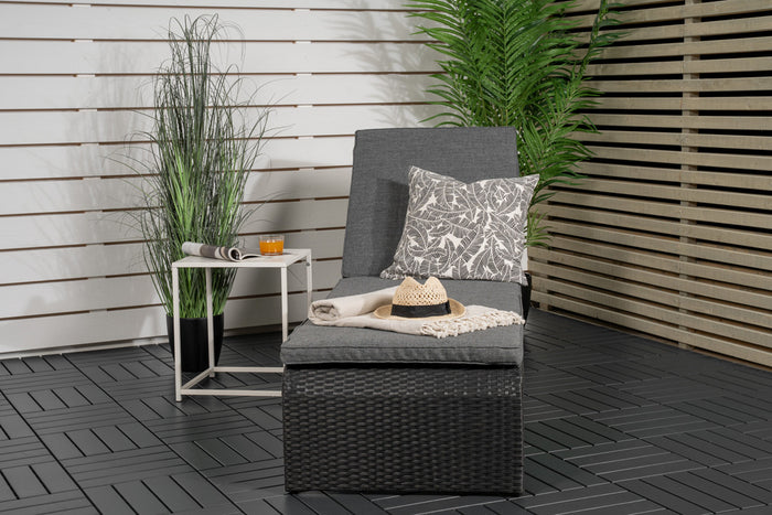 Fjôrd - Lounge Ligbed Zwart|Grijs - London