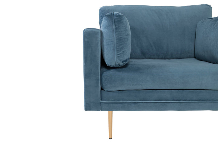 Fjôrd - Fauteuil Blauw|Goud - Velvet - Boom