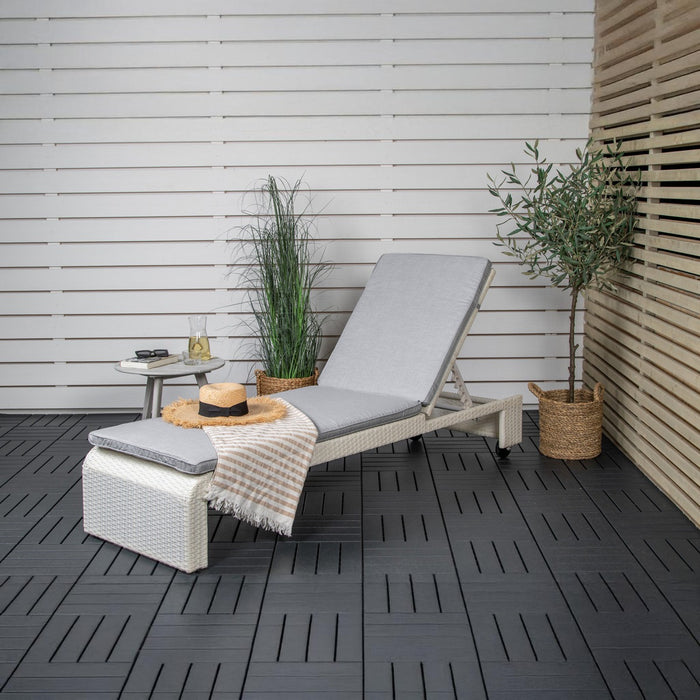 Fjôrd - Lounge Ligbed Wit|Grijs - London