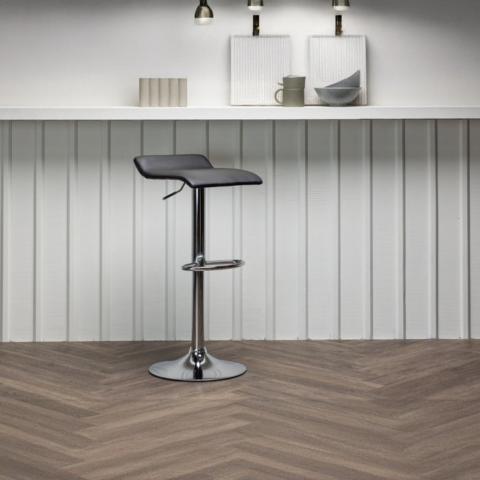 Fjôrd - Barkruk Zwart|Zilver - PU Leer - Jonna - Set van 2