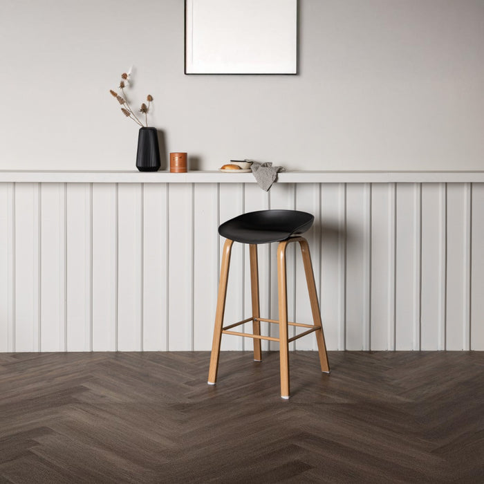 Fjôrd - Barkruk Zwart - Kunststof - Decateur - Set van 2