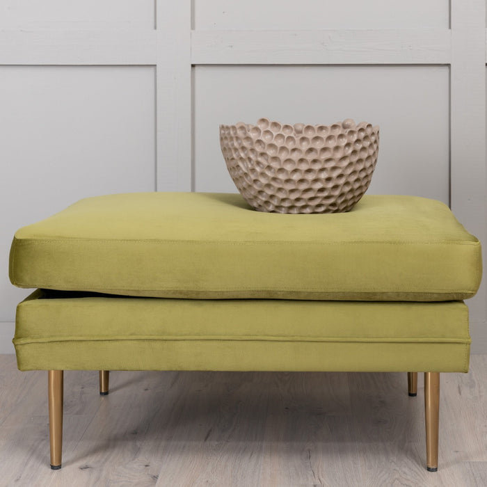 Fjôrd - Poef Groen|Goud - Velvet - Boom