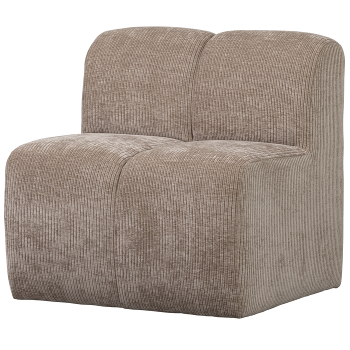 WOOOD Mojo Eetbankje 84cm Met Rugleuning - Ribstof - Donker Zand