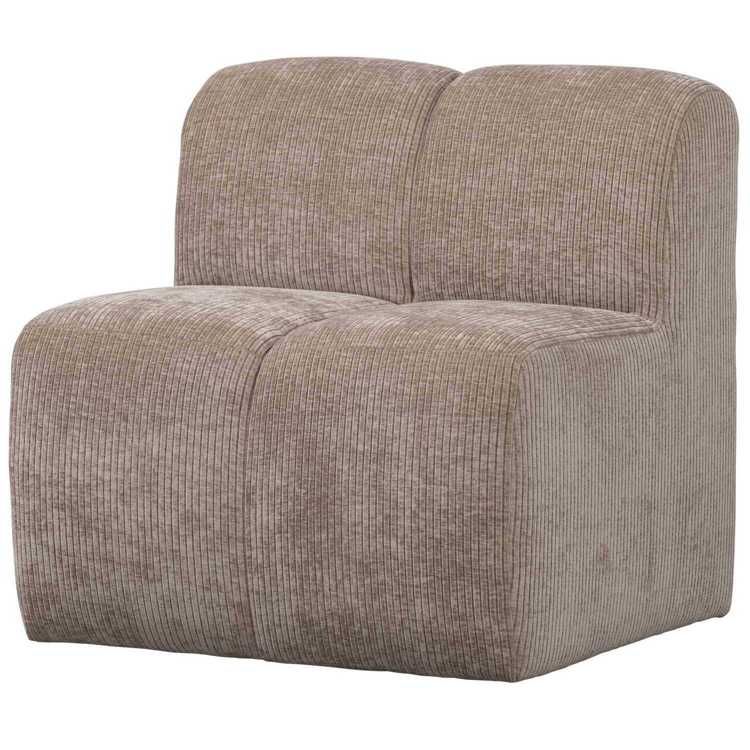 WOOOD Mojo Eetbankje 84cm Met Rugleuning - Ribstof - Donker Zand