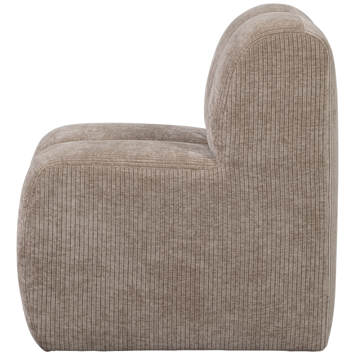 WOOOD Mojo Eetbankje 84cm Met Rugleuning - Ribstof - Donker Zand