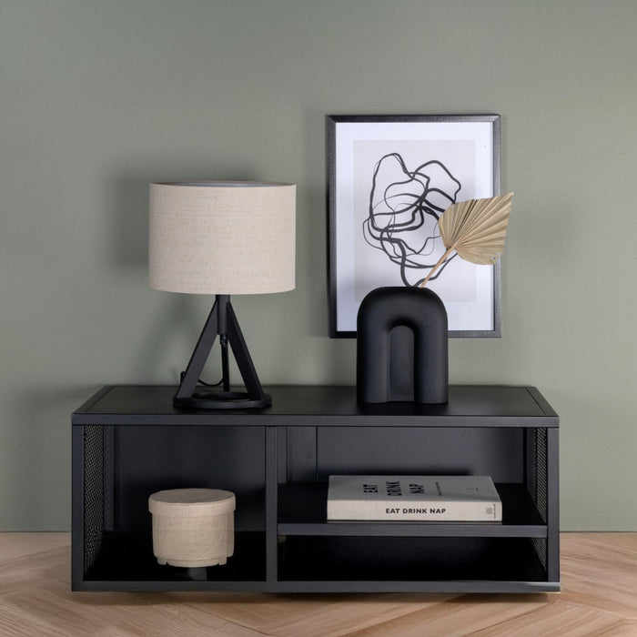 Fjôrd - Tafellamp Zwart - Linnen - Kona