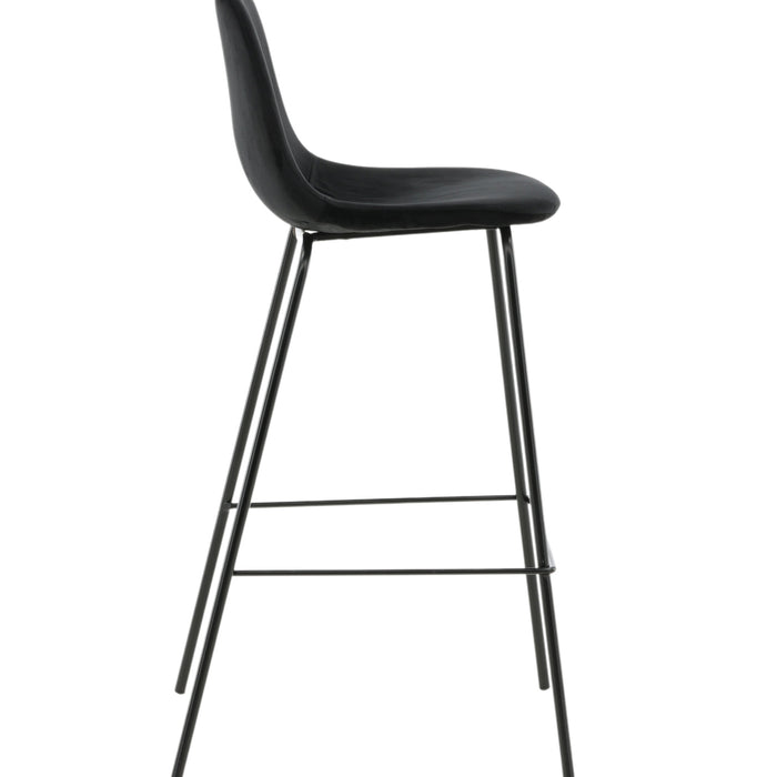 Fjôrd - Barkruk Zwart - Velvet - Polar - Set van 2