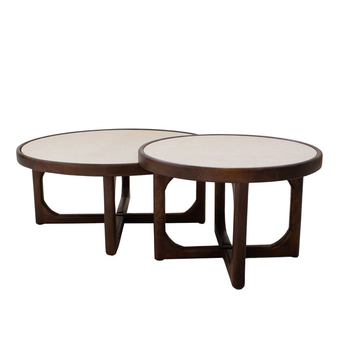 Giga Meubel - Salontafel Donkerbruin - Set Van 2 - 90cm - Ayase
