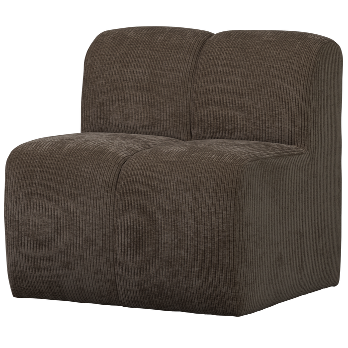 WOOOD Mojo Eetbankje 84cm Met Rugleuning - Ribstof - Bruin - 88x84x73