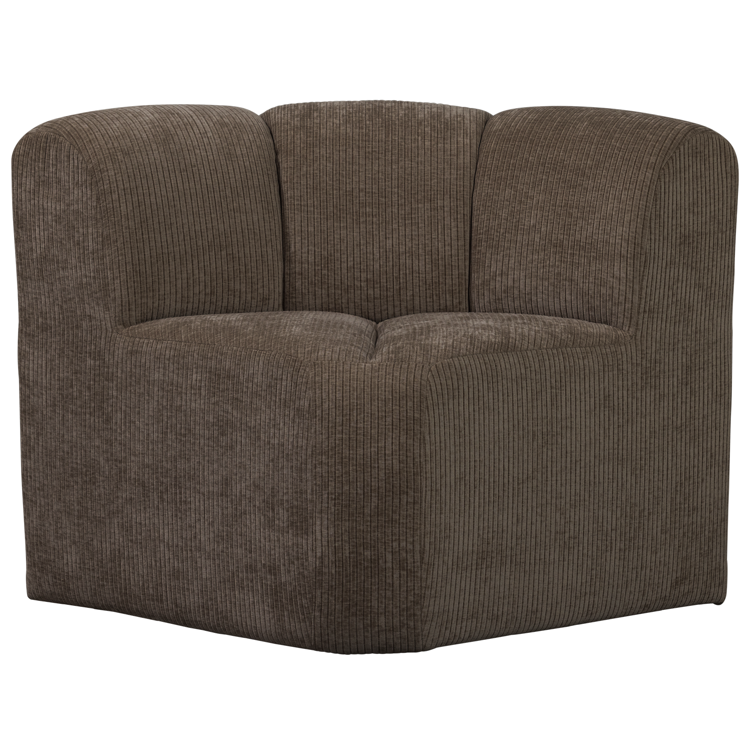 WOOOD Mojo Eetbankje Hoek Met Rugleuning - Ribstof - Bruin -88x86x86