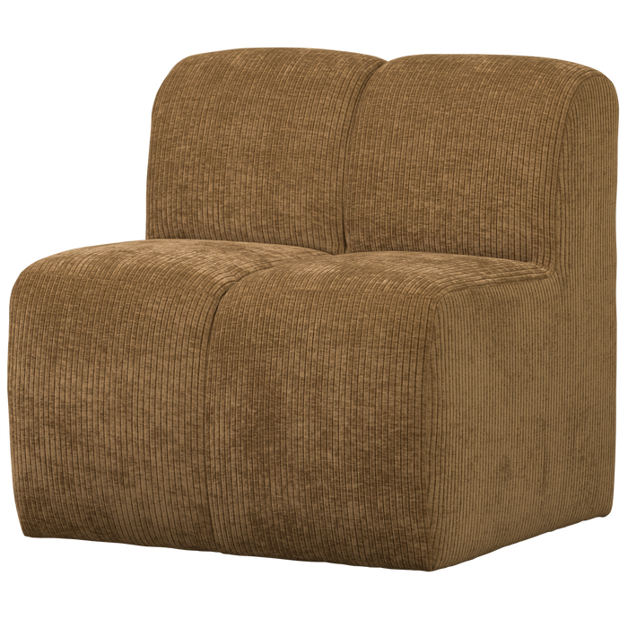 WOOOD Mojo Eetbankje 84cm Met Rugleuning - Ribstof - Honing Geel