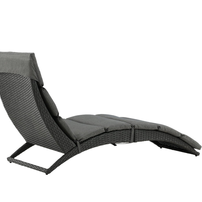 Fjôrd - Lounge Ligbed Zwart - Wicker - Archie