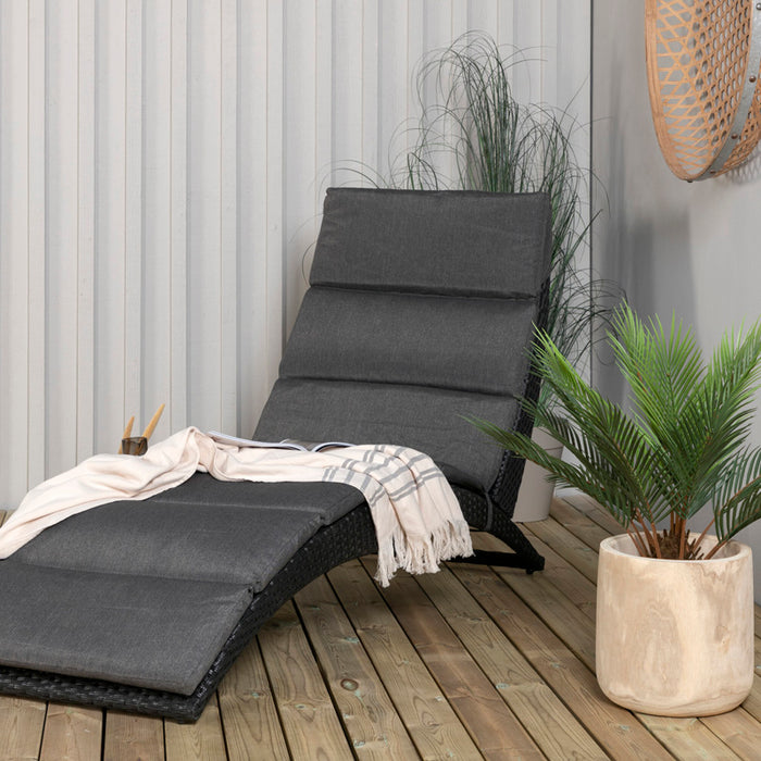 Fjôrd - Lounge Ligbed Zwart - Wicker - Archie