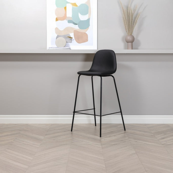 Fjôrd - Barkruk Zwart - PU Leer - Polar - Set van 2