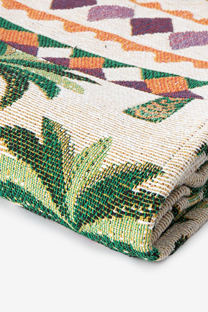 Sissy-Boy Multicolour jacquard geweven sprei met palmboom print