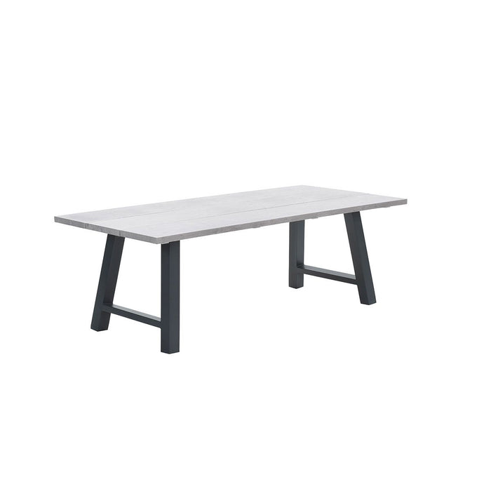Olympus tafel - 220x100 cm - carbon black - grey teak look