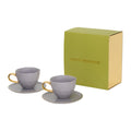 Urban Nature Culture Good Morning Kop Cappuccino/Thee en Bord Lila - Set van 4 - In Geschenkverpakking