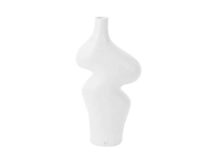 present time - Vase Organic Curves large polyresin white